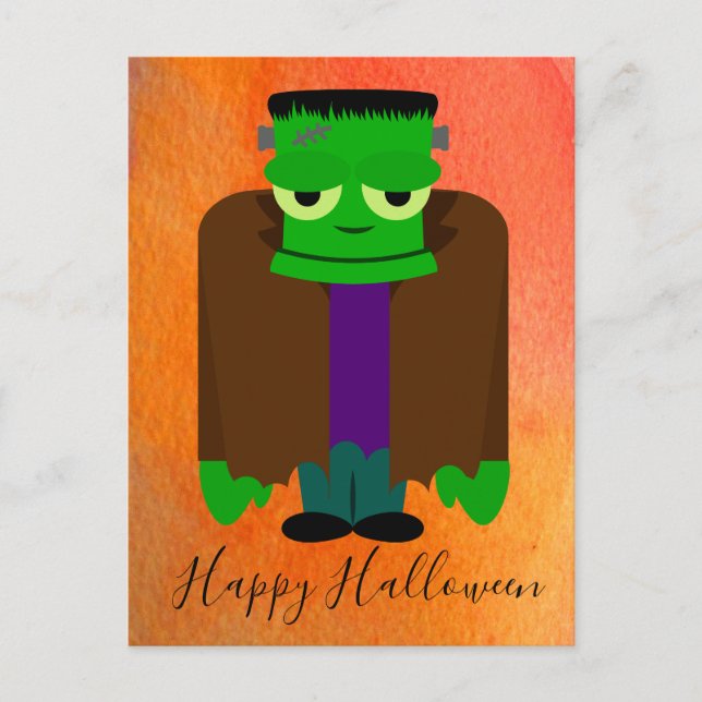 Funny franken monster Halloween thema Postkarte (Vorderseite)