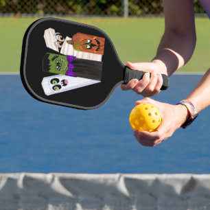 Funny Frankenstein Ghost Pumpkin Invisible Man Pickleball Schläger