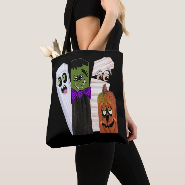 Funny Frankenstein Ghost Pumpkin Invisible Man Tasche (Von Nahem)