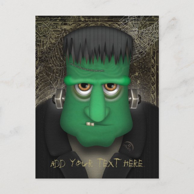 Funny Frankenstein Halloween Costume Personalisier Postkarte (Vorderseite)