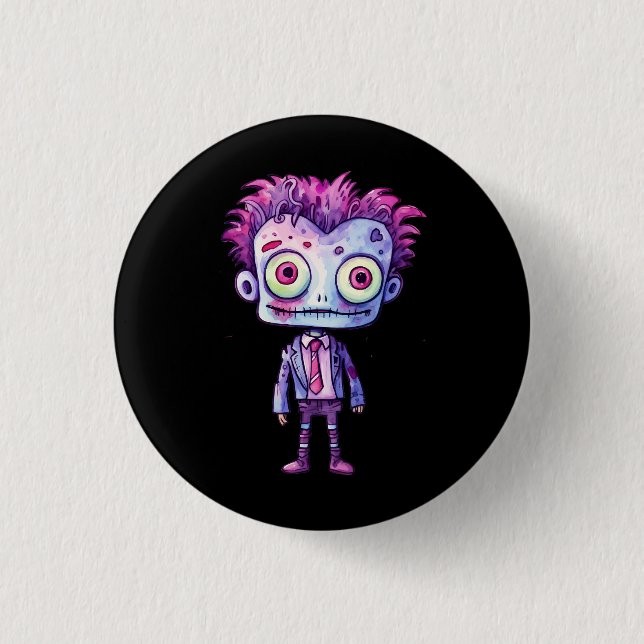 Funny Frankenstein Monster Halloween Spaß Button (Vorderseite)