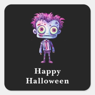 Funny Frankenstein Monster Halloween Spaß Quadratischer Aufkleber