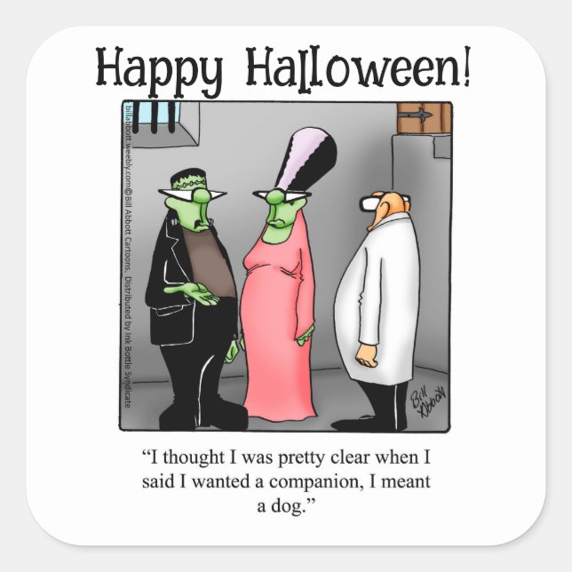 Funny Frankenstein Spaß Halloween Stickers (Vorderseite)