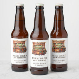  Funny Free Beer Adult Birthday Any Age Bierflaschenetikett