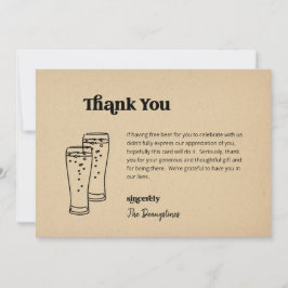 Funny Free Beer Wedding Danke-Card Dankeskarte