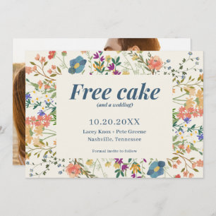 Funny Free Cake Wildblumen Hochzeit Save the Date