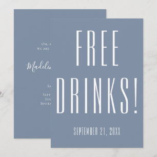 Funny Free Drinks Dusty Blue Wedding retten das Da Save The Date