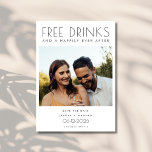 Funny Free Drinks Foto Hochzeit retten das Datum Save The Date<br><div class="desc">Machen Sie sich bereit mit unserem Funny Free Drinks Foto Hochzeit Retten Sie das Datum! Mit der spielerischen Nachricht "Free Drinks and a happy ever after" ist diese Karte ideal, um Ihren Hochzeitsankündigungen eine Touch Spaß hinzuzufügen. Mit einem gepflegten Foto auf der Vorderseite und einem weiteren auf der Rückseite, fängt...</div>