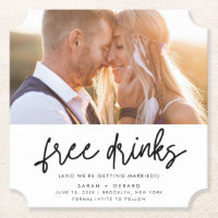 Funny Free Drinks Foto Hochzeit retten das Datum