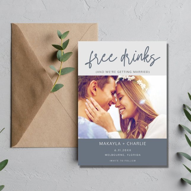 Funny Free Drinks Foto Moderne Hochzeiten Save The Date (Von Creator hochgeladen)