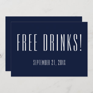 Funny Free Drinks Navy Blue Wedding retten das Dat Save The Date