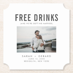 Funny Free Drinks Wedding retten die Termine Untersetzer