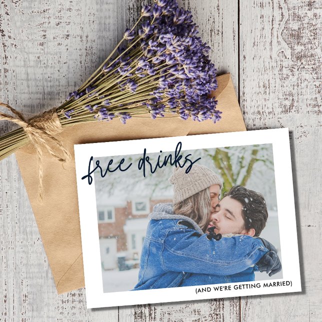 Funny Free Foto Wedding Save the Date Ankündigungspostkarte (Funny Free Photo Wedding Save the Date)