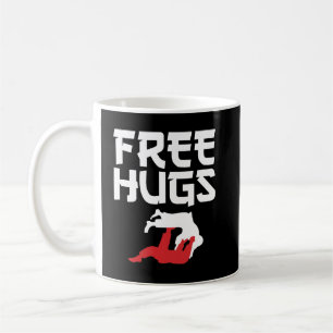 Funny Free Hugs BJJ Jiu Jitsu Takedown Kaffeetasse