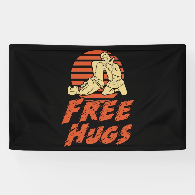 Funny Free Hugs - Brasilianisch Jiu-Jitsu, BJJ Gif Banner (Horizontal)