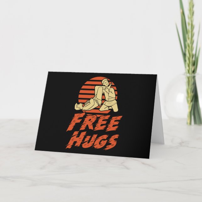 Funny Free Hugs - Brasilianisch Jiu-Jitsu, BJJ Gif Karte (Vorderseite)