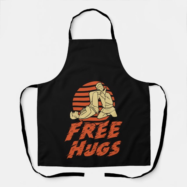 Funny Free Hugs - Brasilianisch Jiu-Jitsu, BJJ Gif Schürze (Vorderseite)