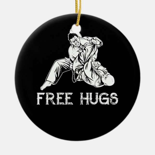 Funny Free Hugs Brazilian Jiu-Jitsu MMA BJJ Keramik Ornament (Vorne)