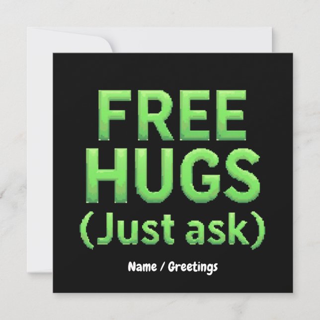Funny Free Hugs Frag Family Sarcastic & Fun Einladung (Vorderseite)