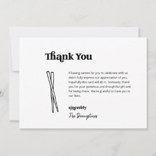 Funny Free Ramen Mariage Carte de remerciements