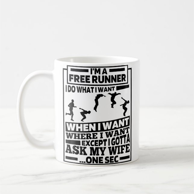 Funny Free Running - Traceur Runner Parkour Kaffeetasse (Links)