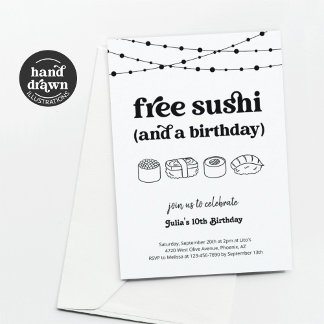 Funny Free Sushi Geburtstagsparty Einladung