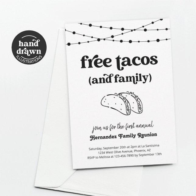 Funny Free Tacos und eine Wiedersehen-Einladung Einladung (Von Creator hochgeladen)