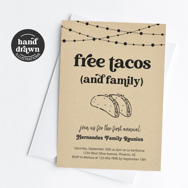 Funny Free Tacos und eine Wiedersehen-Einladung Einladung (Von Creator hochgeladen)