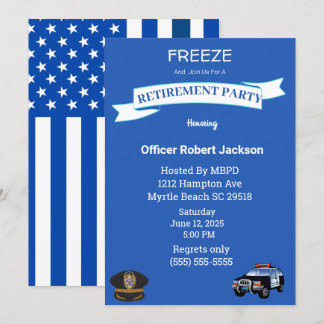 Funny Freeze Police Department Retirement Einladung