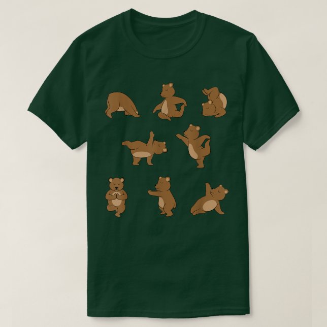 Funny French Bear Yoga Pose Namaste Bear Lover T-Shirt (Design vorne)