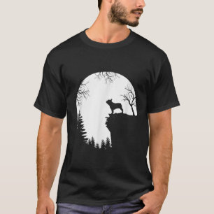 Funny French Bulldog and Moon Halloween Hund Lover T-Shirt