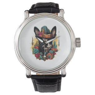 Funny French Bulldog Art Classic T - Shirt Armbanduhr