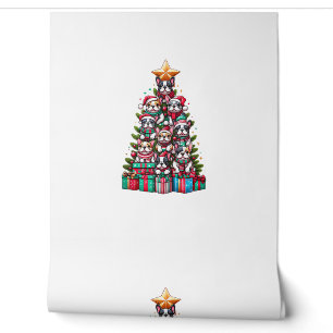 Funny French Bulldog Christmas Tree Weihnachtsmann Tapete