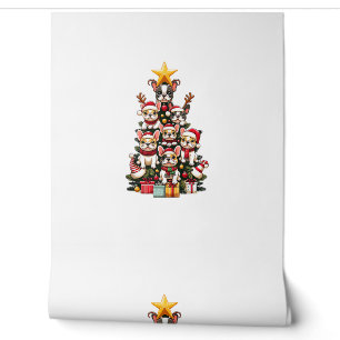 Funny French Bulldog Christmas Tree Weihnachtsmann Tapete
