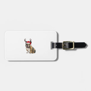 Funny French Bulldog Christmas Weihnachtsmannmütze Gepäckanhänger