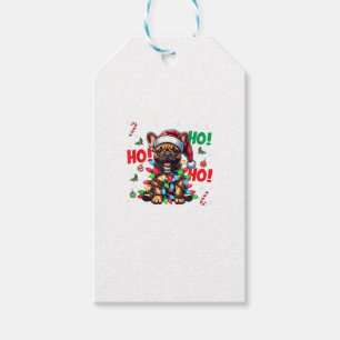 Funny French Bulldog Christmas Weihnachtsmannmütze Geschenkanhänger