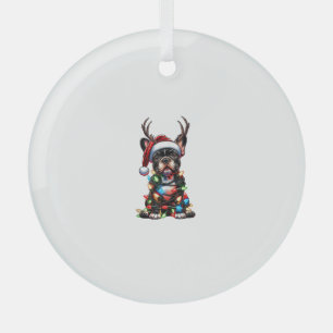 Funny French Bulldog Christmas Weihnachtsmannmütze Ornament Aus Glas