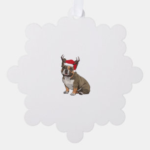 Funny French Bulldog Christmas Weihnachtsmannmütze Ornament Karte