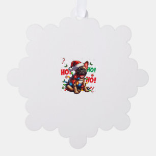 Funny French Bulldog Christmas Weihnachtsmannmütze Ornament Karte