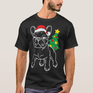 Funny French Bulldog Dog Welpe Weihnachtsbaum Xmas T-Shirt