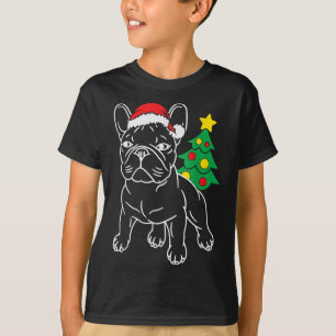 Funny French Bulldog Dog Welpe Weihnachtsbaum Xmas T-Shirt
