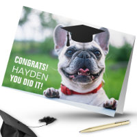 Funny French Bulldog Foto Abschluss Card