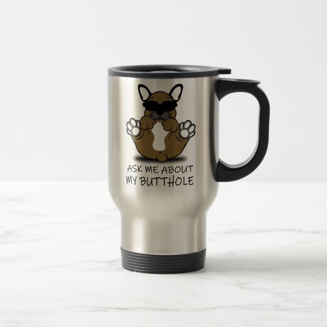 FUNNY FRENCH BULLDOG, Französisches Bulldog-Gesche Reisebecher (Rechts)