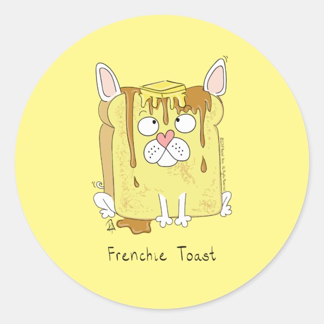 Funny French Bulldog Frenchie Dog Niedliche Kinder Runder Aufkleber (Vorderseite)