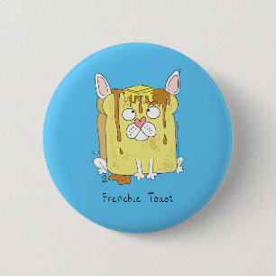 Funny French Bulldog Frenchie Niedlicher Hund Cart Button