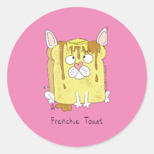Funny French Bulldog Frenchie Niedlicher Hund Cart Runder Aufkleber