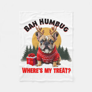 Funny French Bulldog H Humbug Wo ist meine Leckere Fleecedecke