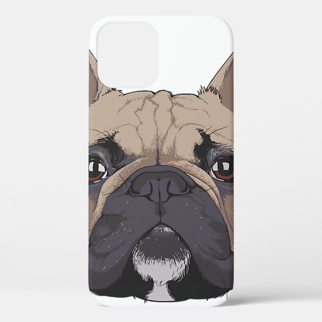 Funny French Bulldog Head Hund Case-Mate iPhone Hülle (Rückseite)