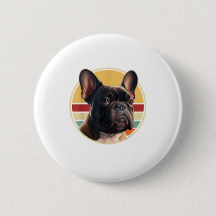 Funny French Bulldog Retro Outfits Niedlich für Button