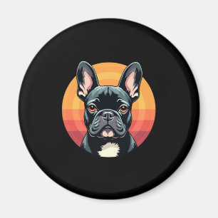 Funny French Bulldog Retro Outfits Niedlich für Magnet